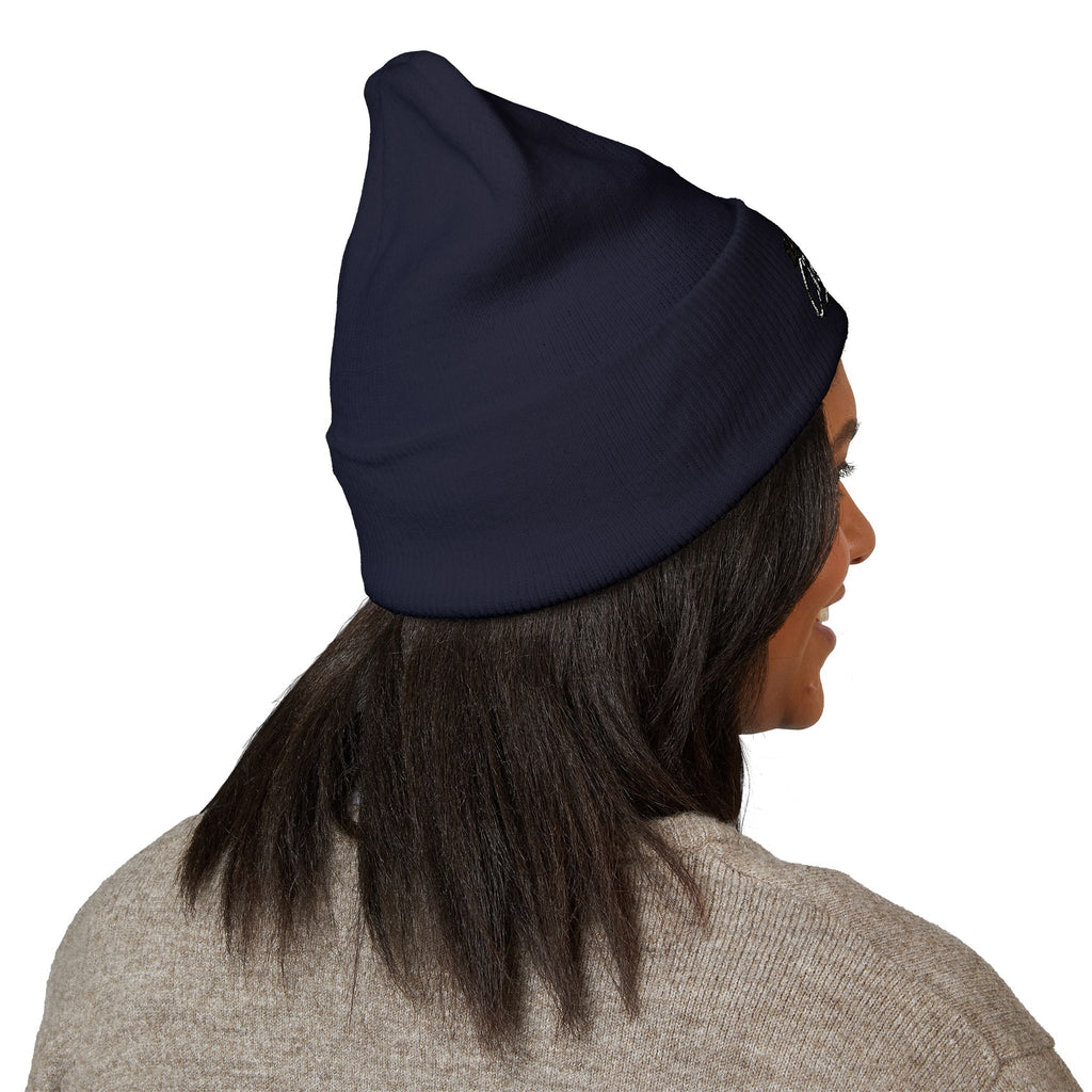 Embroidered 'Classified' Crown Cuffed Beanie — Streetwear Knit Hat