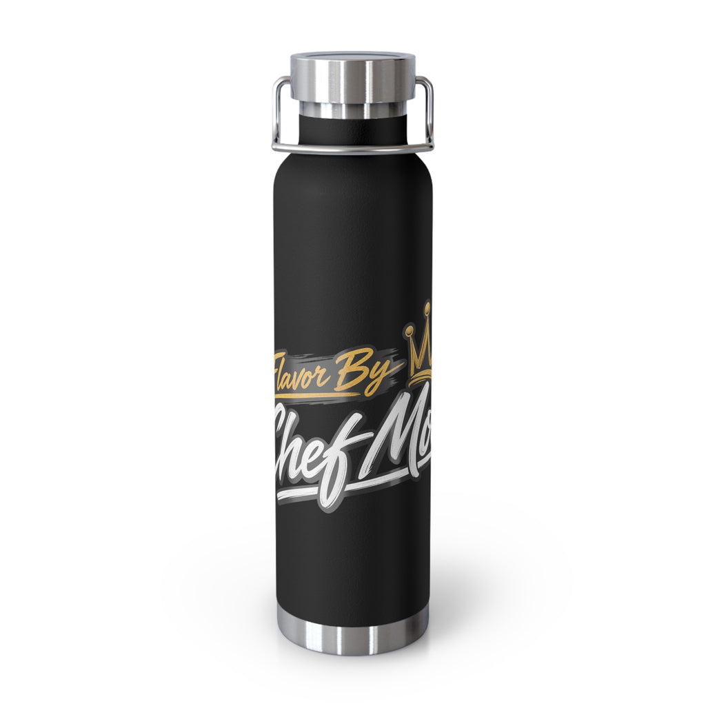 Chef Mom Stainless Steel Insulated Water Bottle – 22oz Copper Vacuum Flask with "Flavor By The Chef Mom" Design