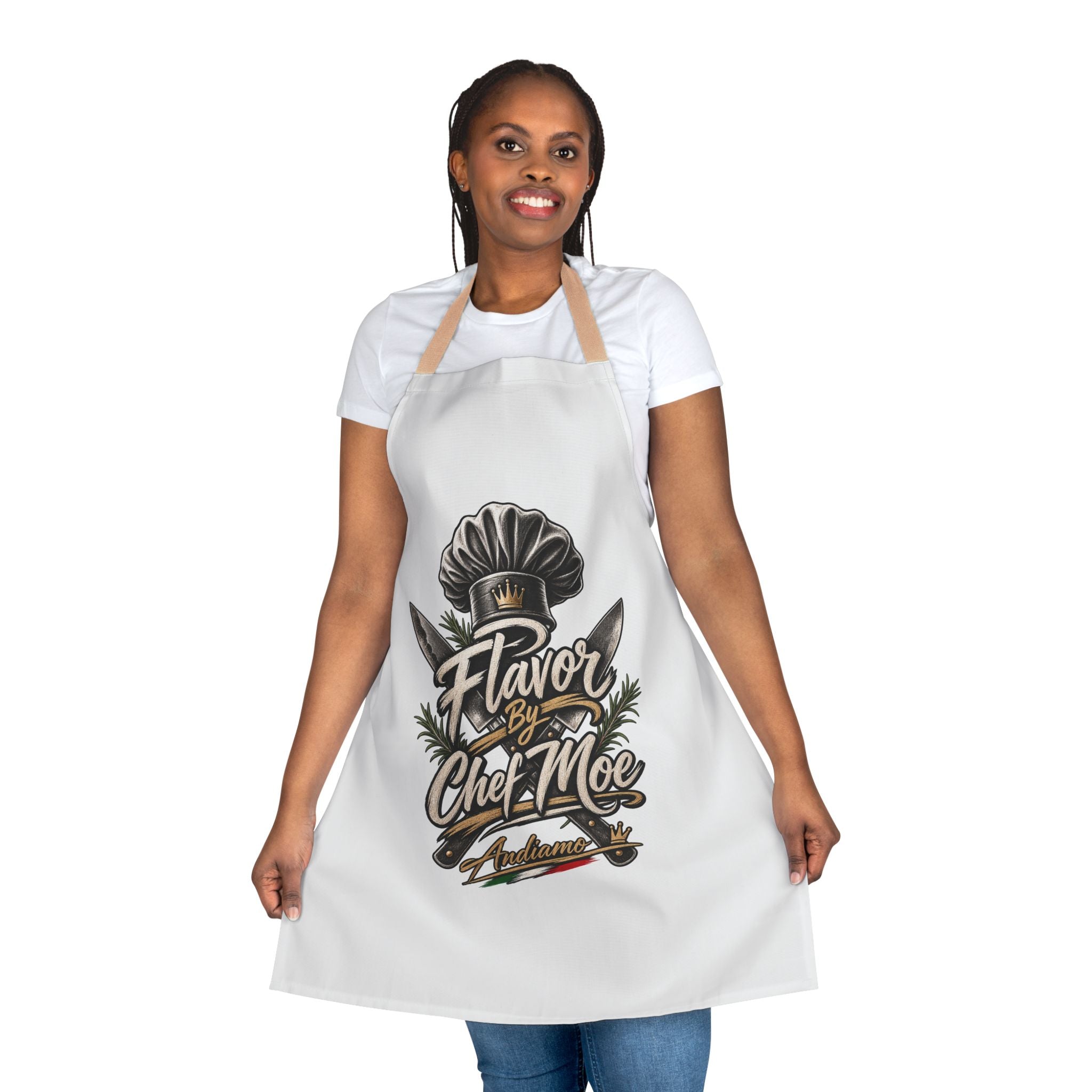 Chef Apron — "Flavor by Chef Moe" Graphic Cooking Apron