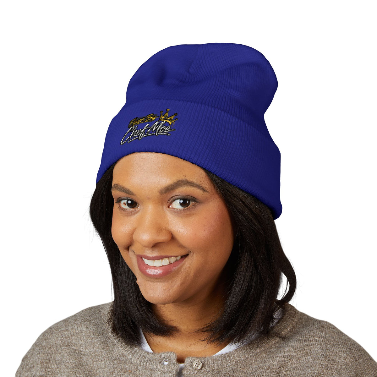 Embroidered 'Classified' Crown Cuffed Beanie — Streetwear Knit Hat
