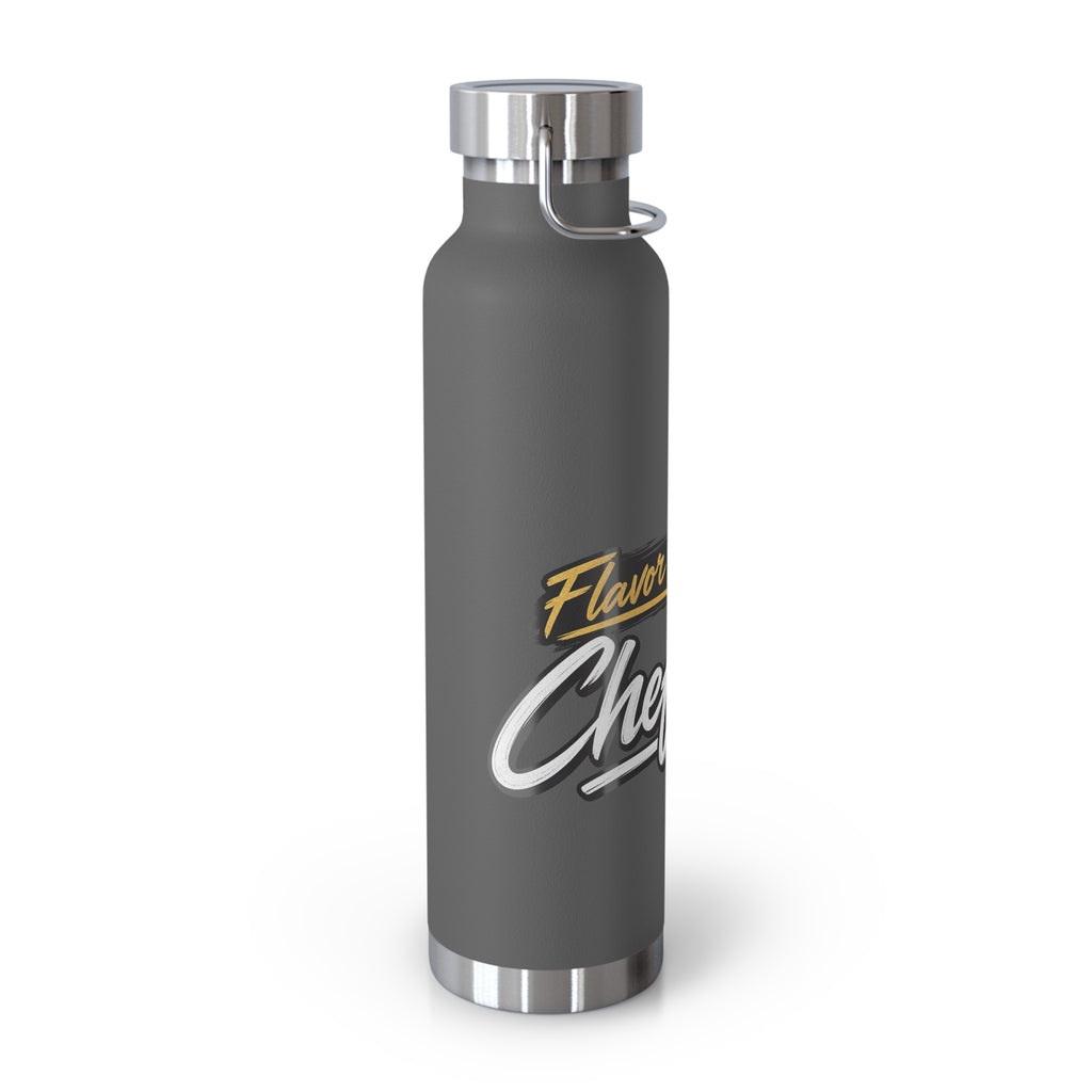 Chef Mom Stainless Steel Insulated Water Bottle – 22oz Copper Vacuum Flask with "Flavor By The Chef Mom" Design