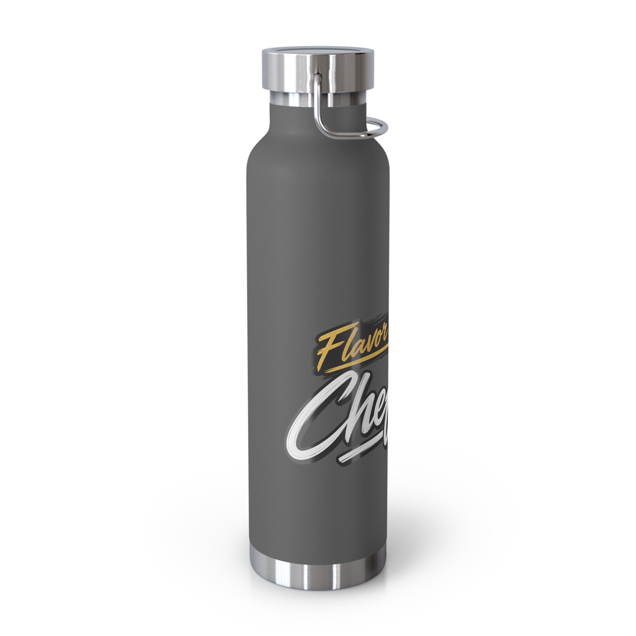 Chef Mom Stainless Steel Insulated Water Bottle – 22oz Copper Vacuum Flask with "Flavor By The Chef Mom" Design