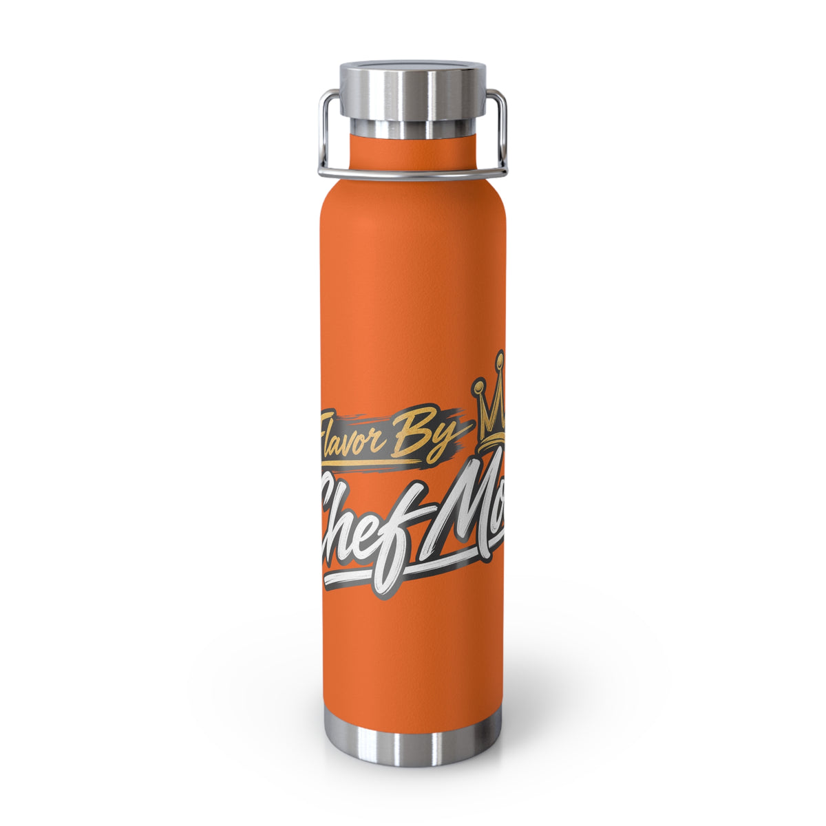 Chef Mom Stainless Steel Insulated Water Bottle – 22oz Copper Vacuum Flask with "Flavor By The Chef Mom" Design