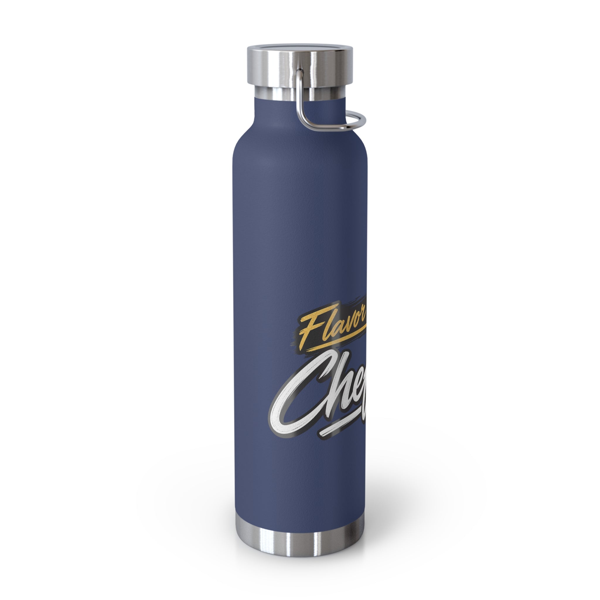 Chef Mom Stainless Steel Insulated Water Bottle – 22oz Copper Vacuum Flask with "Flavor By The Chef Mom" Design