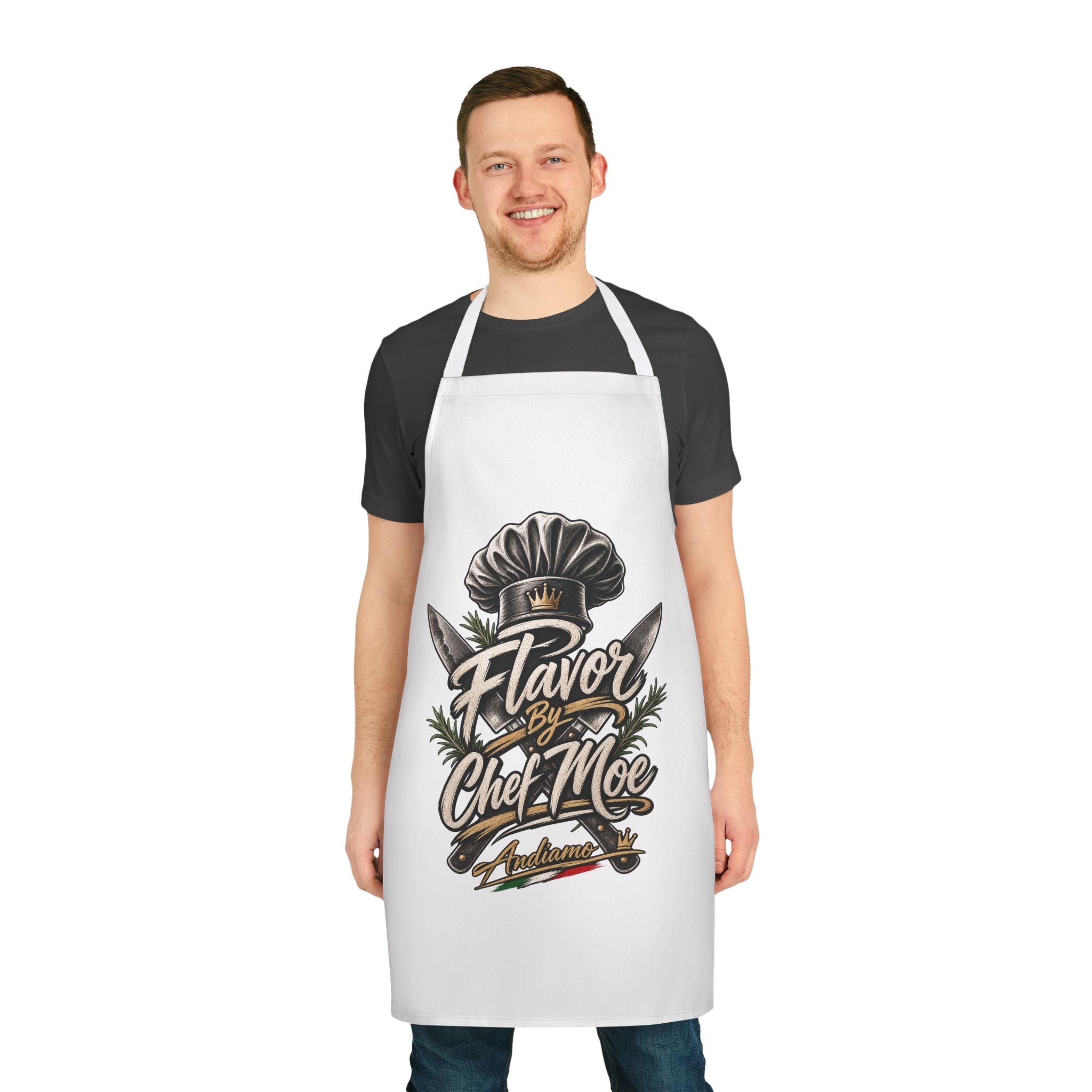 Chef Apron — "Flavor by Chef Moe" Graphic Cooking Apron