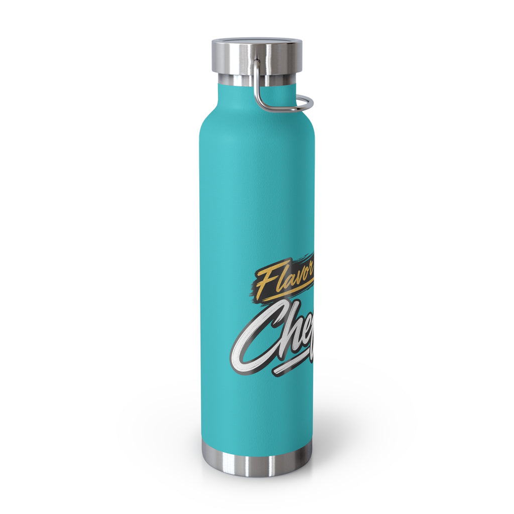 Chef Mom Stainless Steel Insulated Water Bottle – 22oz Copper Vacuum Flask with "Flavor By The Chef Mom" Design