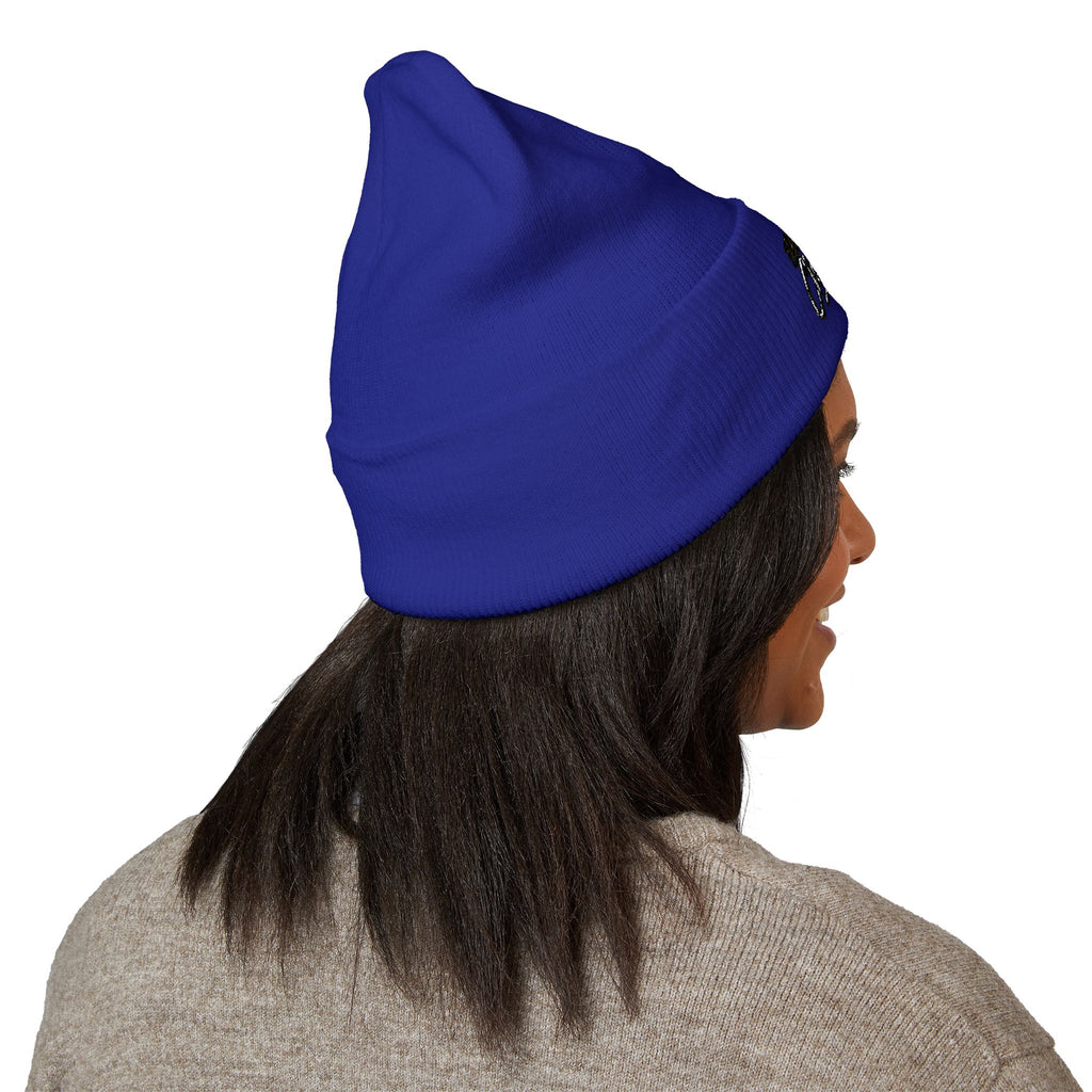 Embroidered 'Classified' Crown Cuffed Beanie — Streetwear Knit Hat