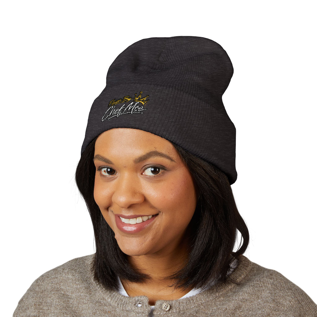 Embroidered 'Classified' Crown Cuffed Beanie — Streetwear Knit Hat