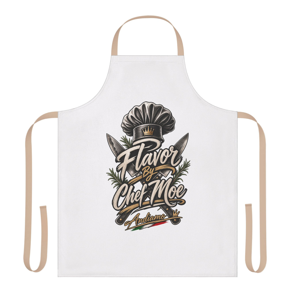 Chef Apron — "Flavor by Chef Moe" Graphic Cooking Apron