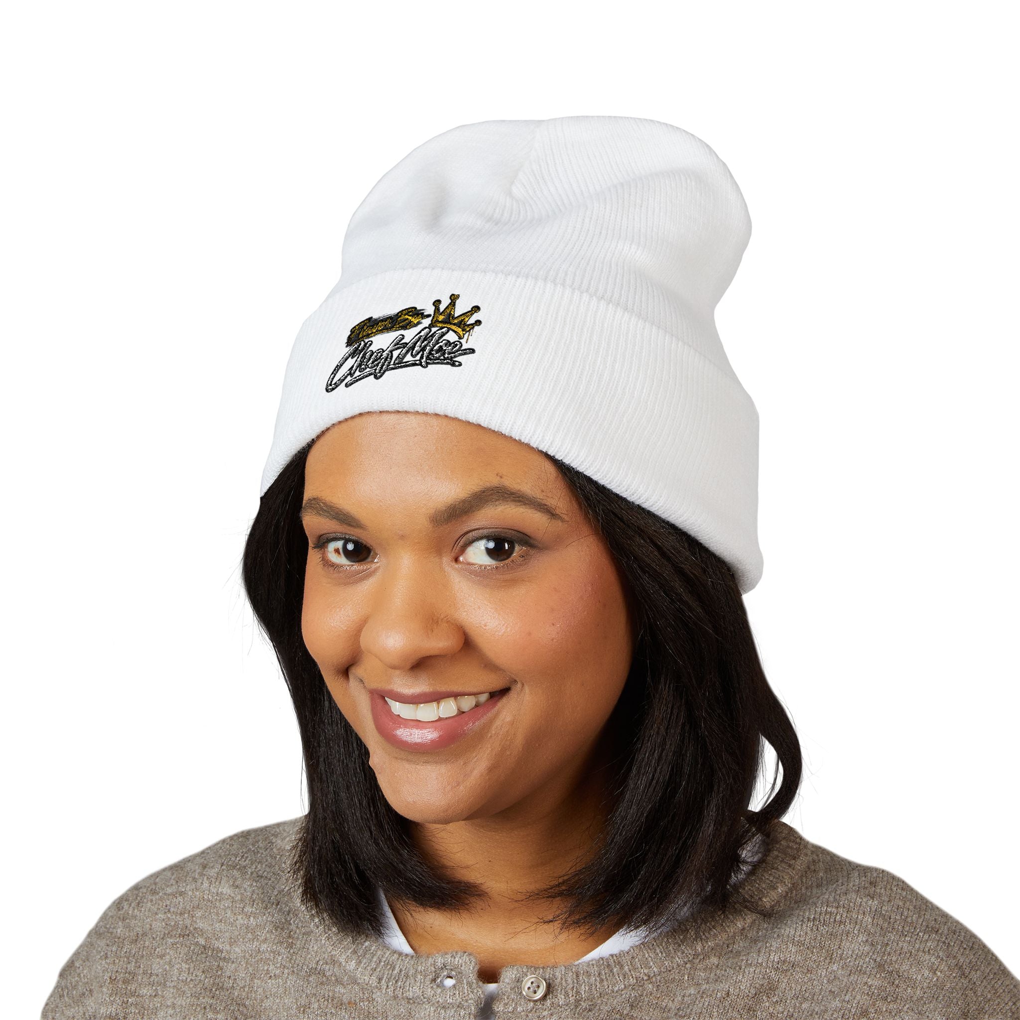 Embroidered 'Classified' Crown Cuffed Beanie — Streetwear Knit Hat
