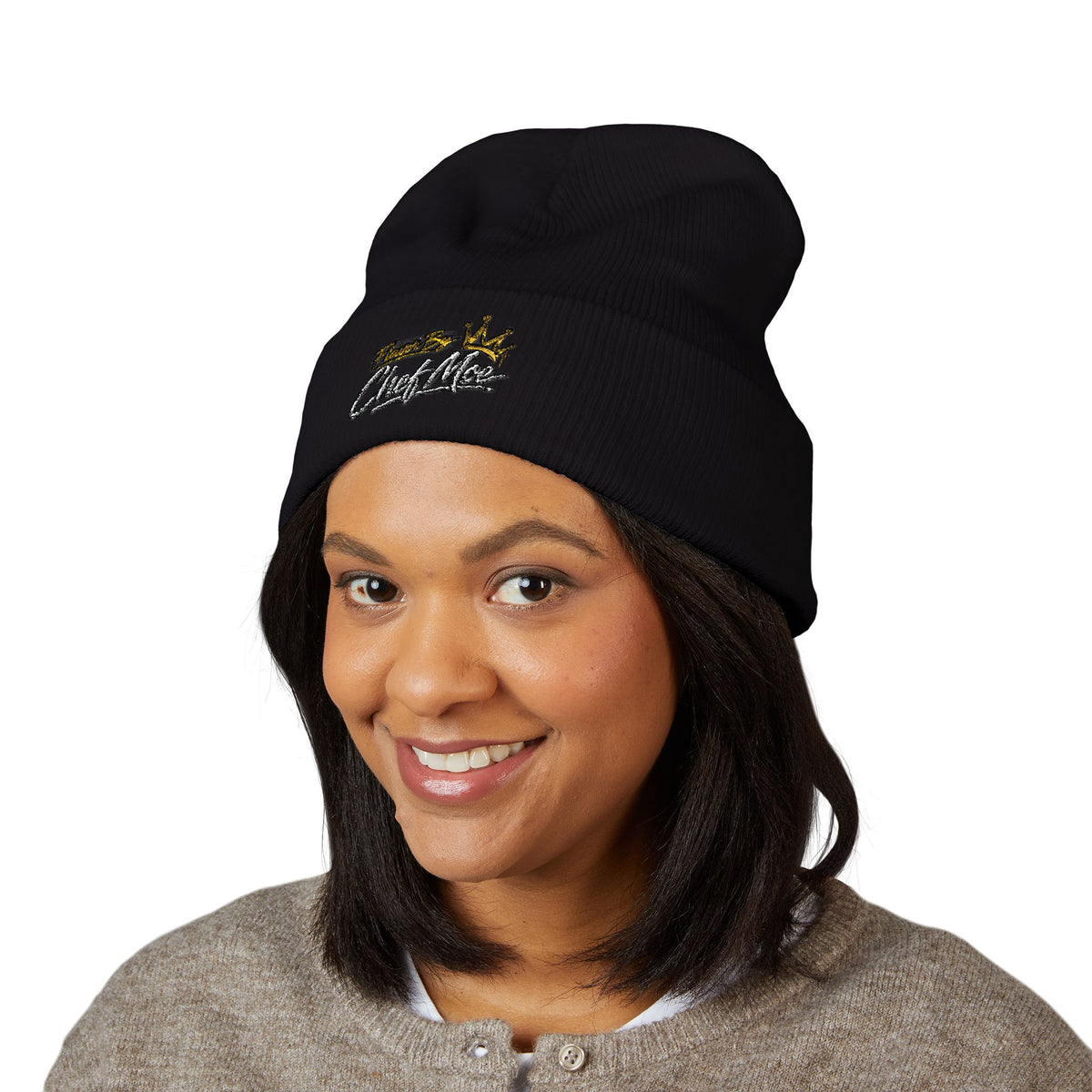 Embroidered 'Classified' Crown Cuffed Beanie — Streetwear Knit Hat
