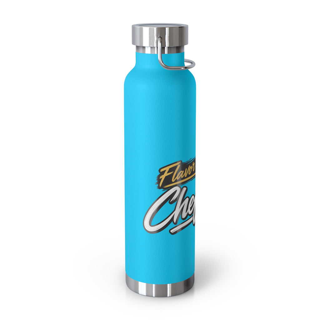 Chef Mom Stainless Steel Insulated Water Bottle – 22oz Copper Vacuum Flask with "Flavor By The Chef Mom" Design