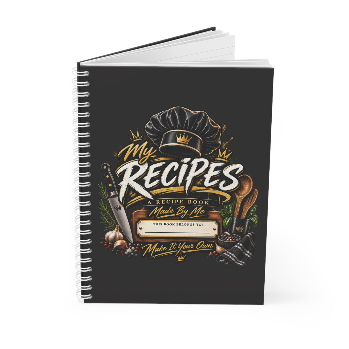 My Recipes Spiral Notebook – Personalized Recipe Journal for Home Cooks