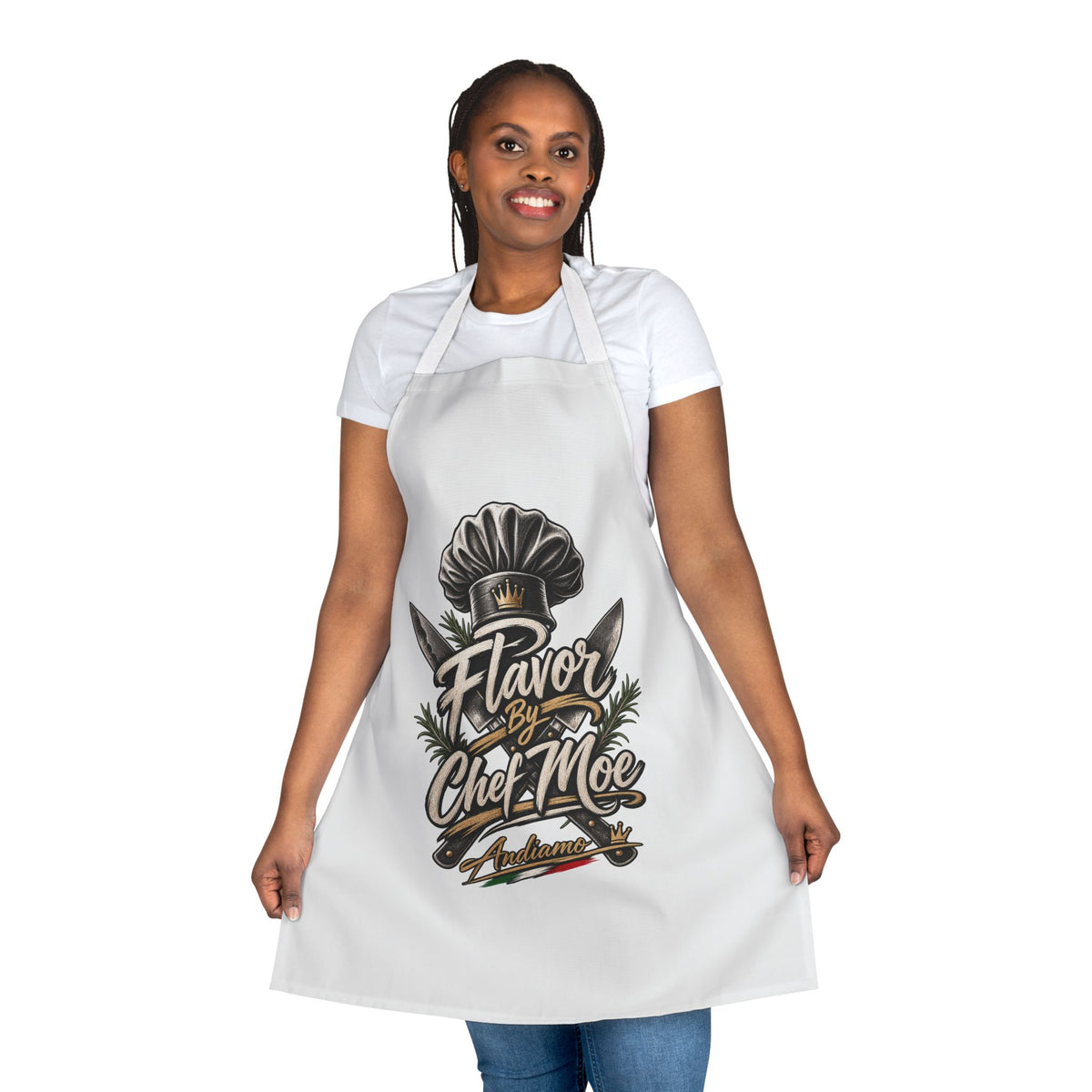 Chef Apron — "Flavor by Chef Moe" Graphic Cooking Apron