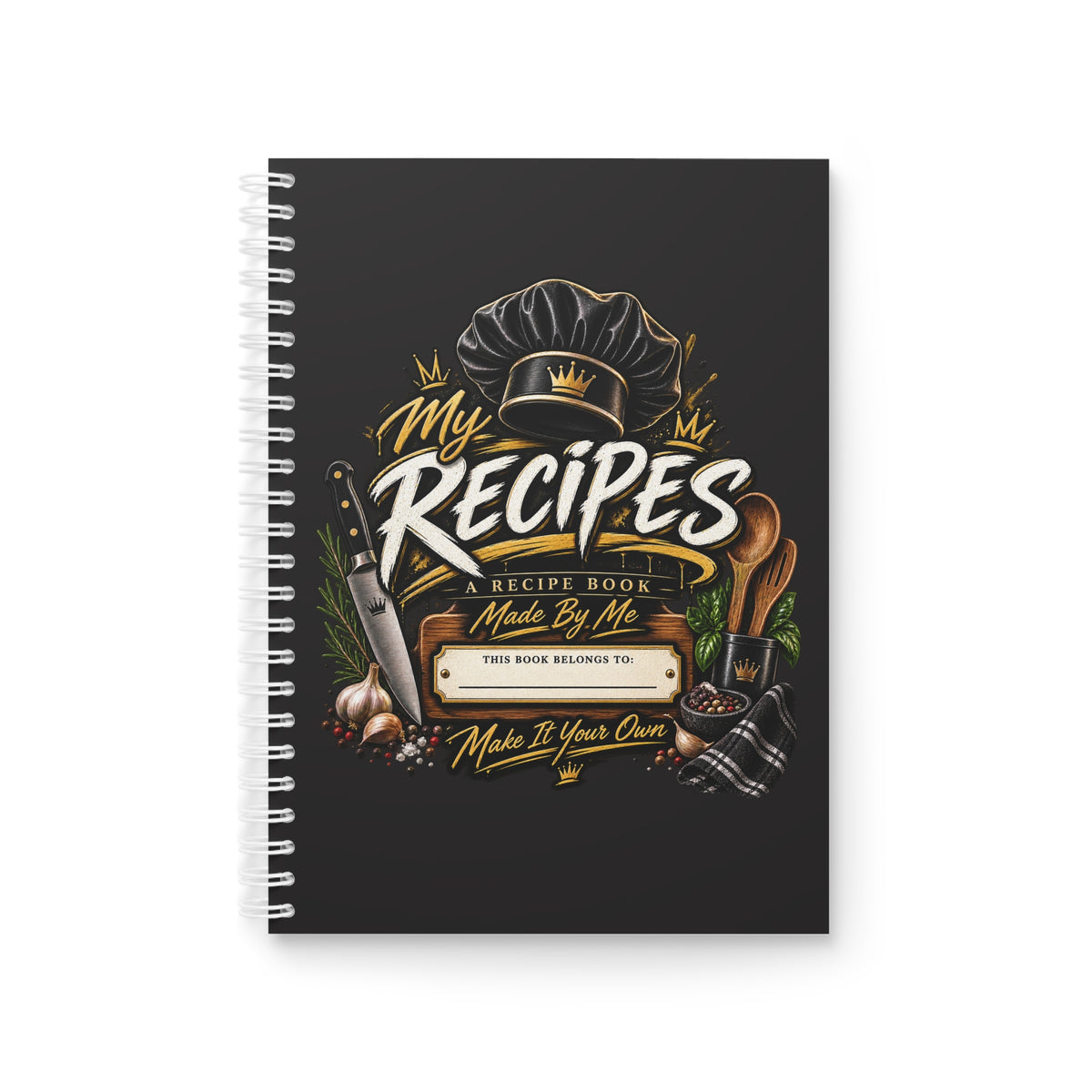 My Recipes Spiral Notebook – Personalized Recipe Journal for Home Cooks