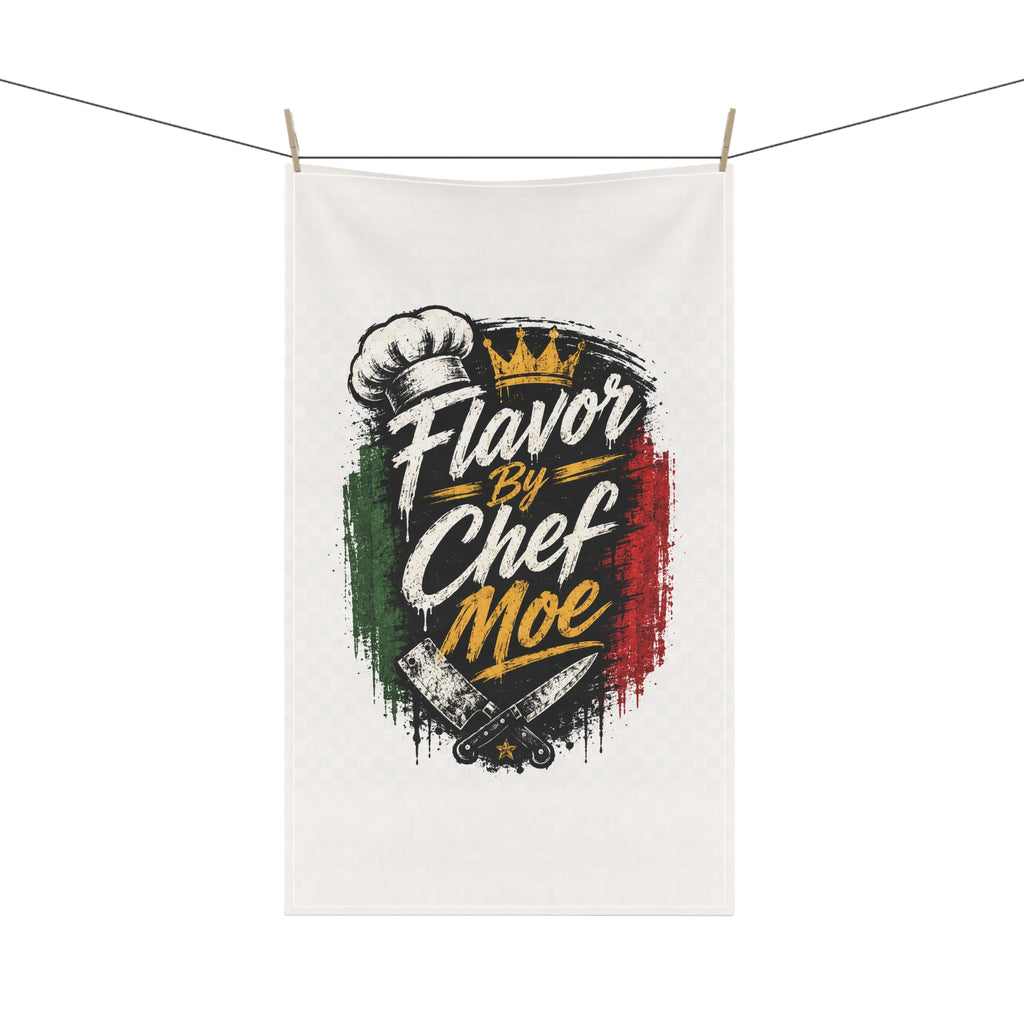 Tea Towel - "Flavor by Chef Moe" Italian Kitchen Cotton Tea Towel