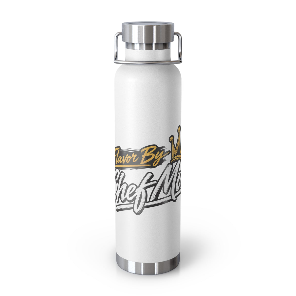 Chef Mom Stainless Steel Insulated Water Bottle – 22oz Copper Vacuum Flask with "Flavor By The Chef Mom" Design