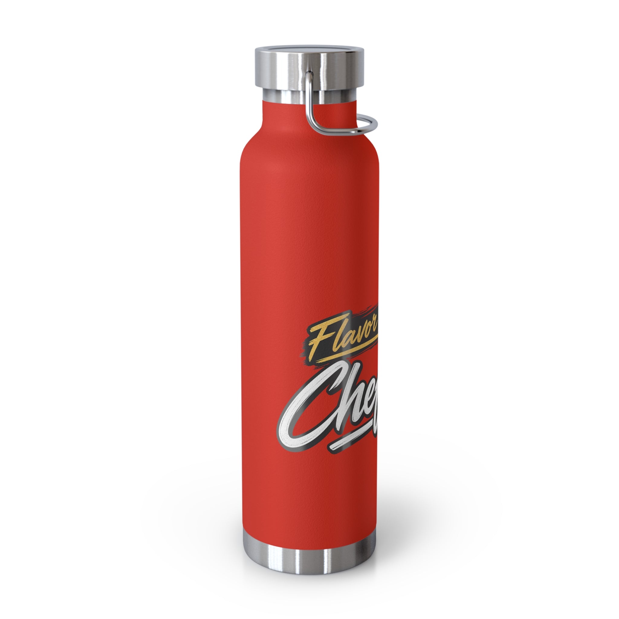 Chef Mom Stainless Steel Insulated Water Bottle – 22oz Copper Vacuum Flask with "Flavor By The Chef Mom" Design