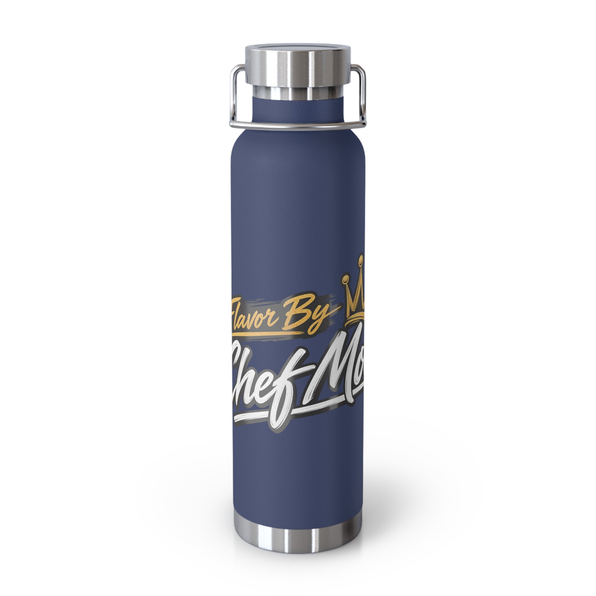 Chef Mom Stainless Steel Insulated Water Bottle – 22oz Copper Vacuum Flask with "Flavor By The Chef Mom" Design