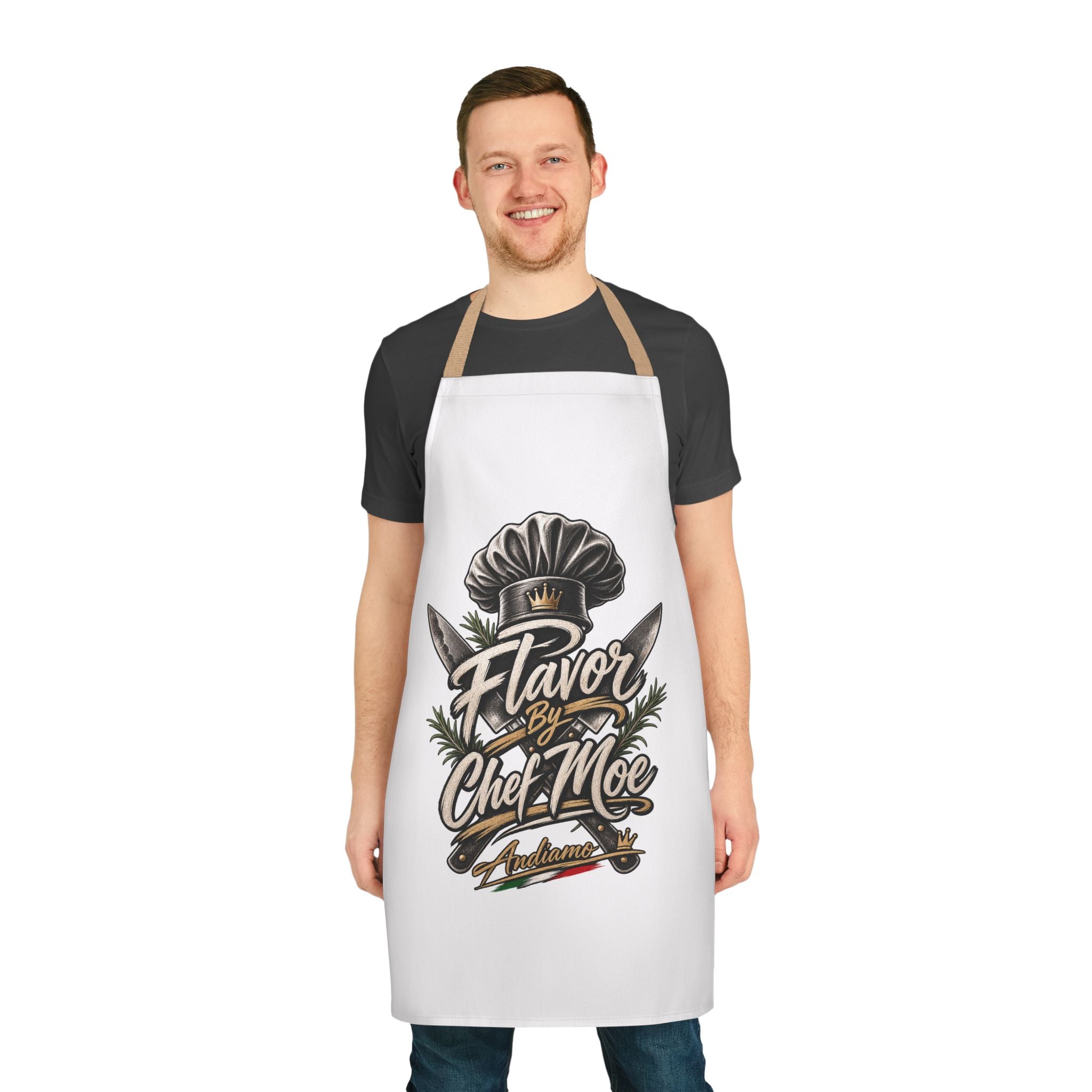 Chef Apron — "Flavor by Chef Moe" Graphic Cooking Apron