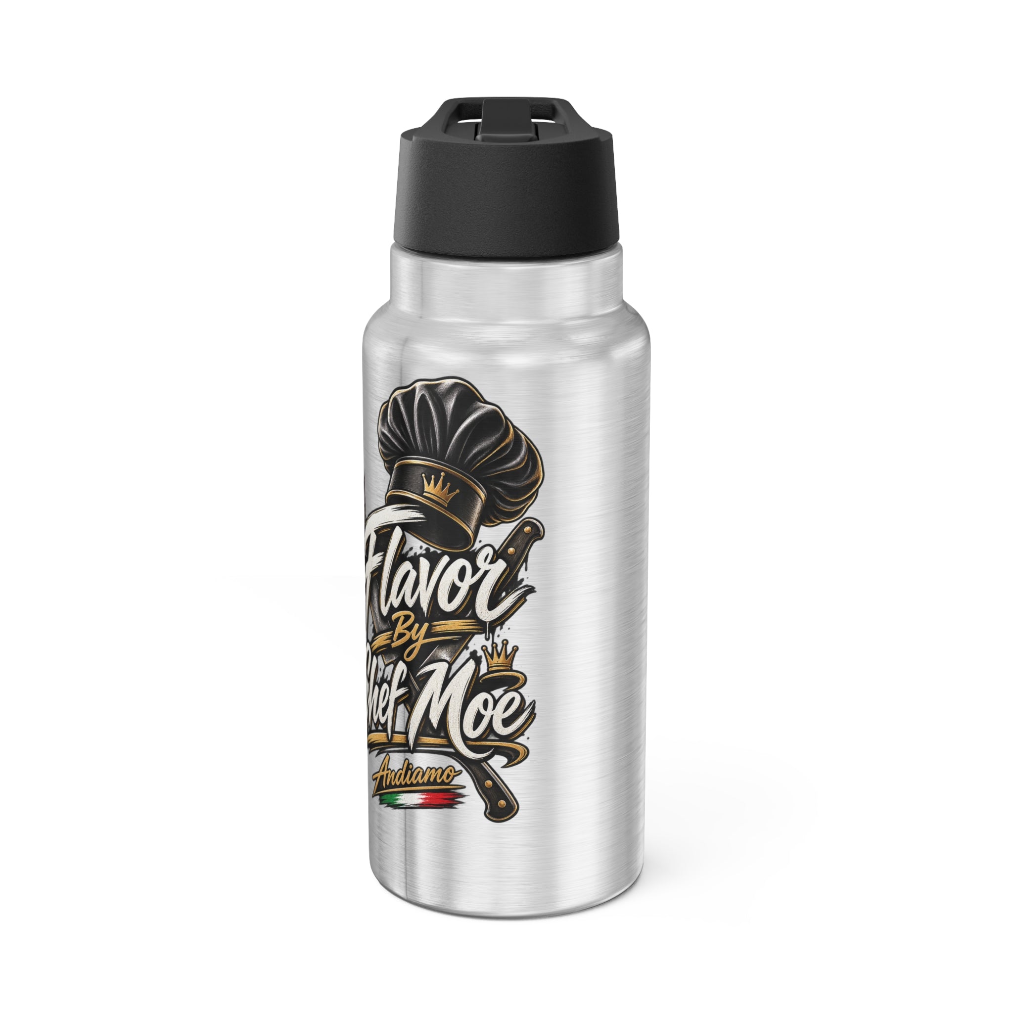 32oz Stainless Chef Tumbler — "Flavor by Chef Moe" Travel Bottle