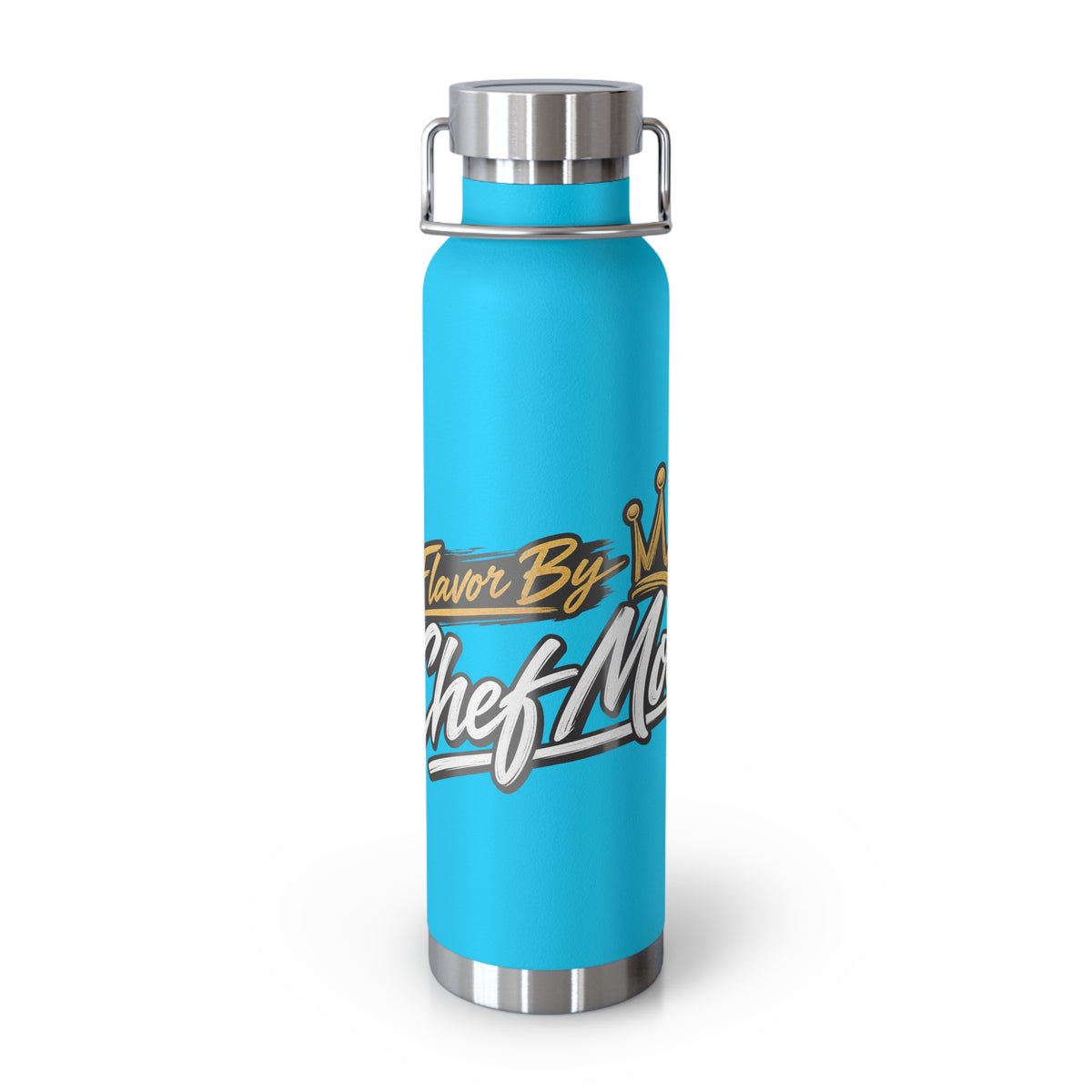 Chef Mom Stainless Steel Insulated Water Bottle – 22oz Copper Vacuum Flask with "Flavor By The Chef Mom" Design