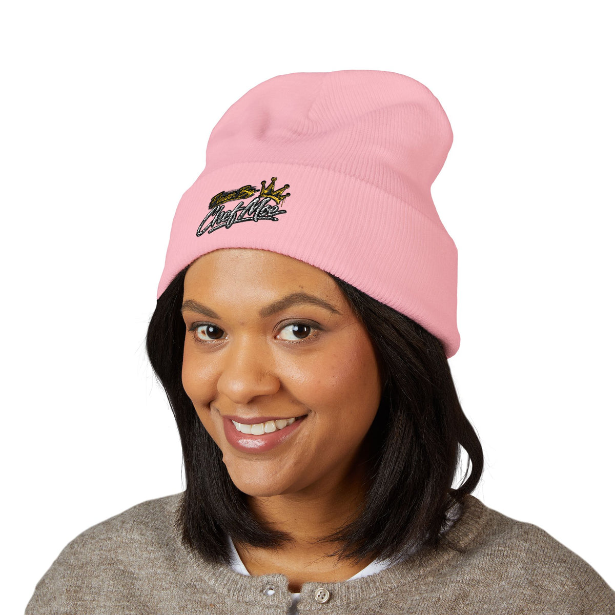 Embroidered 'Classified' Crown Cuffed Beanie — Streetwear Knit Hat