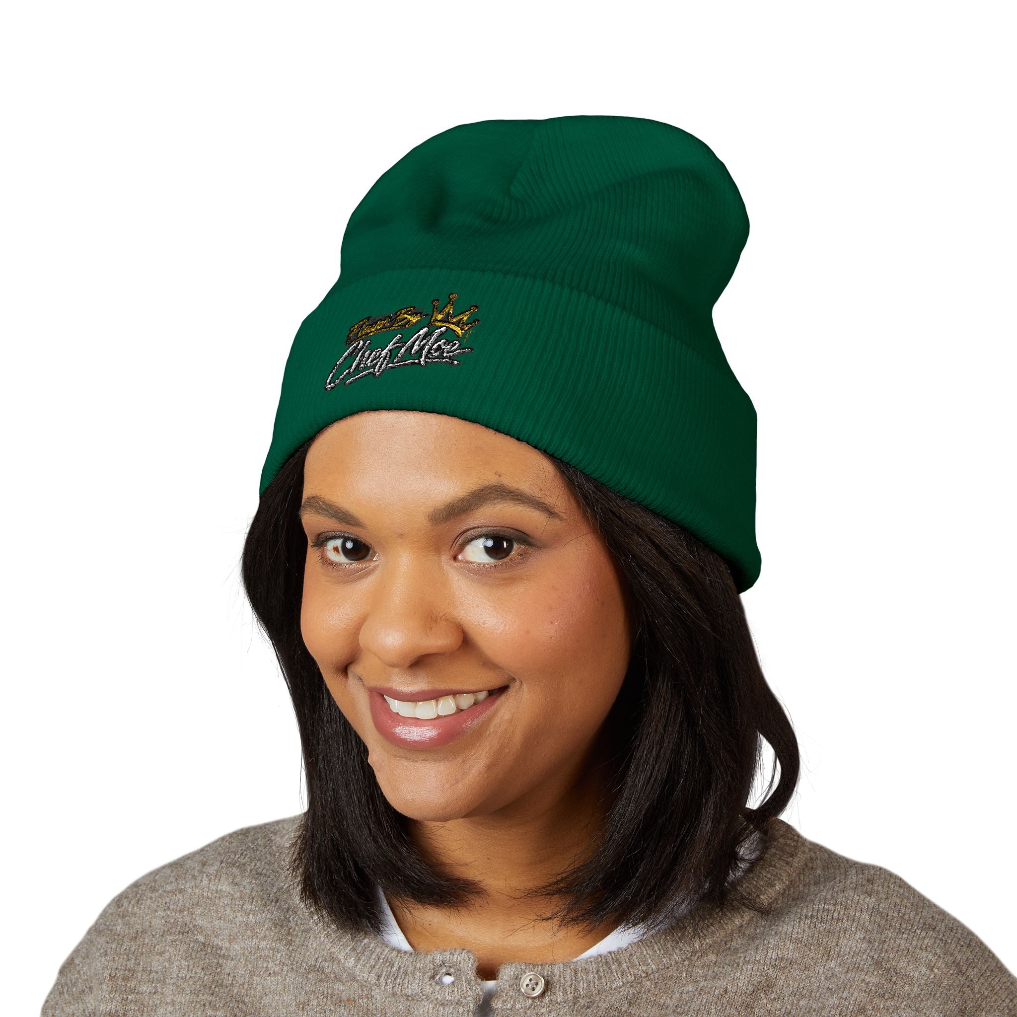 Embroidered 'Classified' Crown Cuffed Beanie — Streetwear Knit Hat