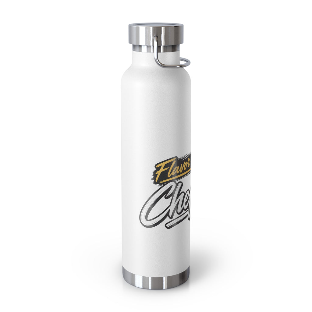 Chef Mom Stainless Steel Insulated Water Bottle – 22oz Copper Vacuum Flask with "Flavor By The Chef Mom" Design