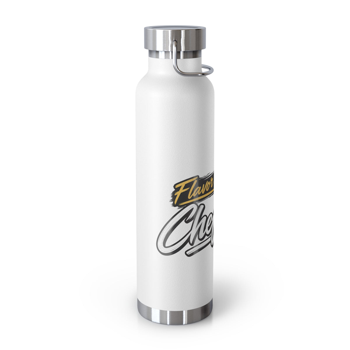 Chef Mom Stainless Steel Insulated Water Bottle – 22oz Copper Vacuum Flask with "Flavor By The Chef Mom" Design