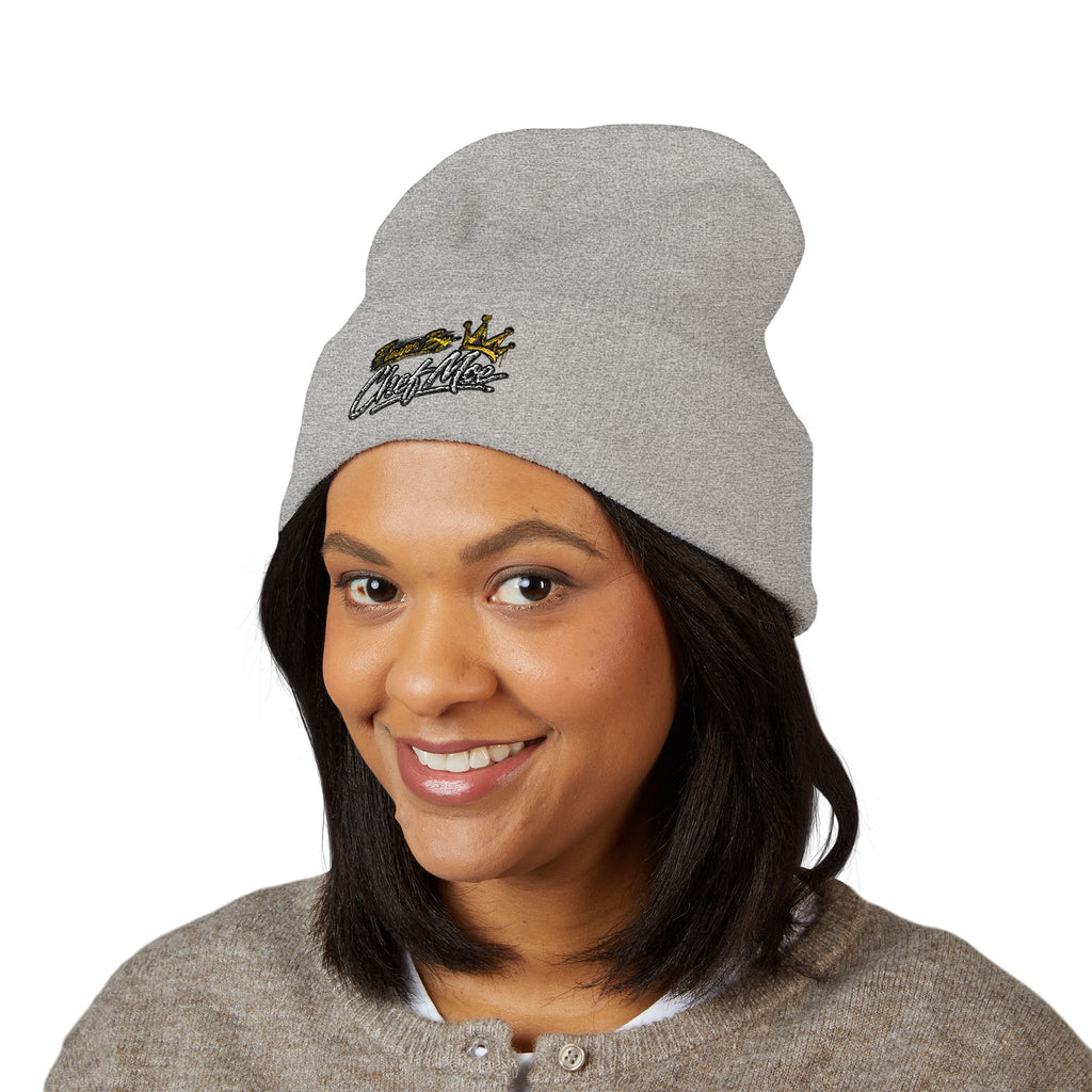 Embroidered 'Classified' Crown Cuffed Beanie — Streetwear Knit Hat