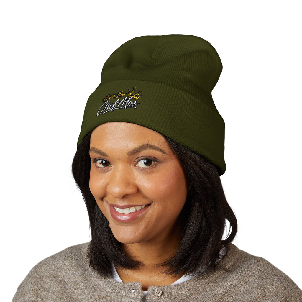 Embroidered 'Classified' Crown Cuffed Beanie — Streetwear Knit Hat