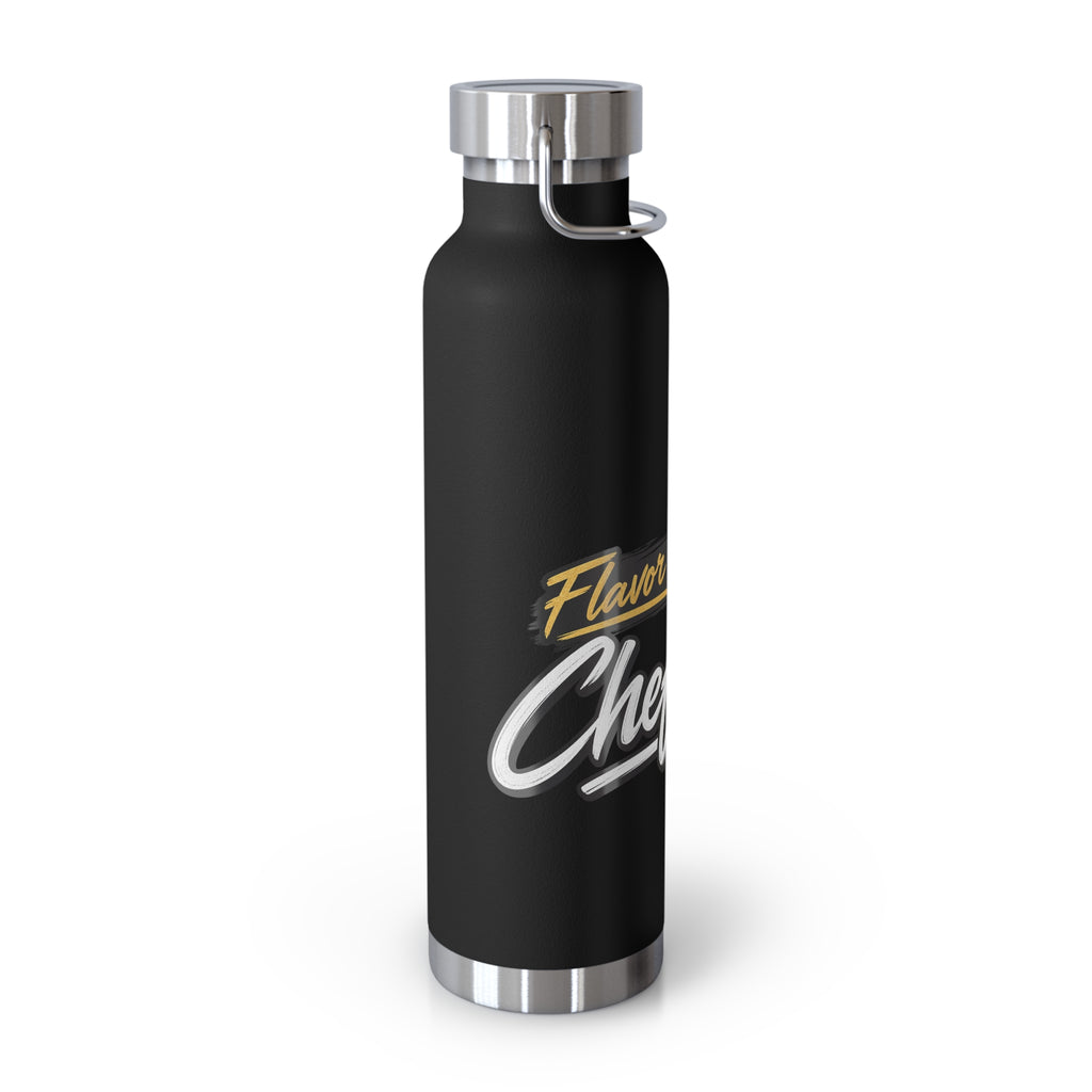 Chef Mom Stainless Steel Insulated Water Bottle – 22oz Copper Vacuum Flask with "Flavor By The Chef Mom" Design